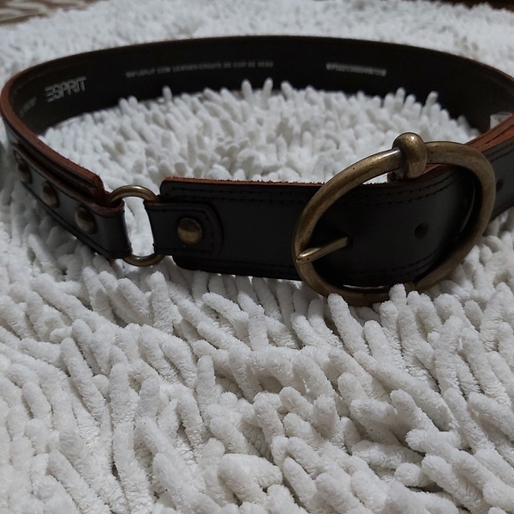 Esprit brown leather belt- size 30" - Picture 2 of 6